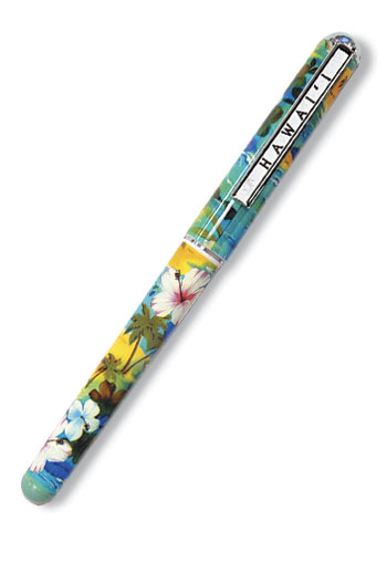 Single Rollerball Pen, Hibiscus Palm Turquoise