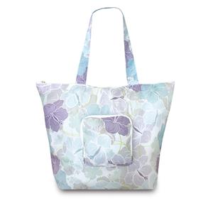 Deluxe Foldable Tote, Modern Hibiscus