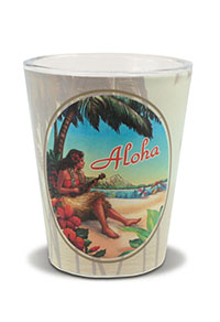 Short OPP Shot Glass, Vintage Hawaii