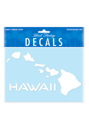 Decal Large Oblong, Hawaiian Islands White