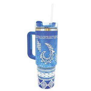 30 oz. Tumbler, Tribal Hook Blue