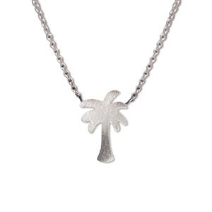 Charm Necklace, Palm Tree - Silver