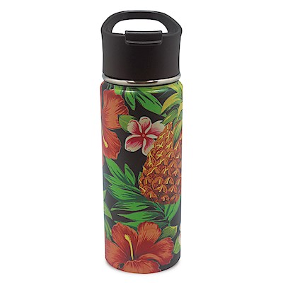 18.6 oz. Island Flask, Tropical Pineapple - Black