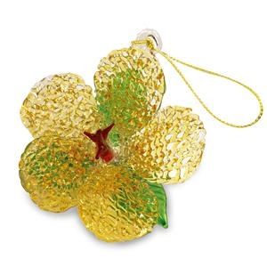 Glass Lace Ornament, Hibiscus - Yellow
