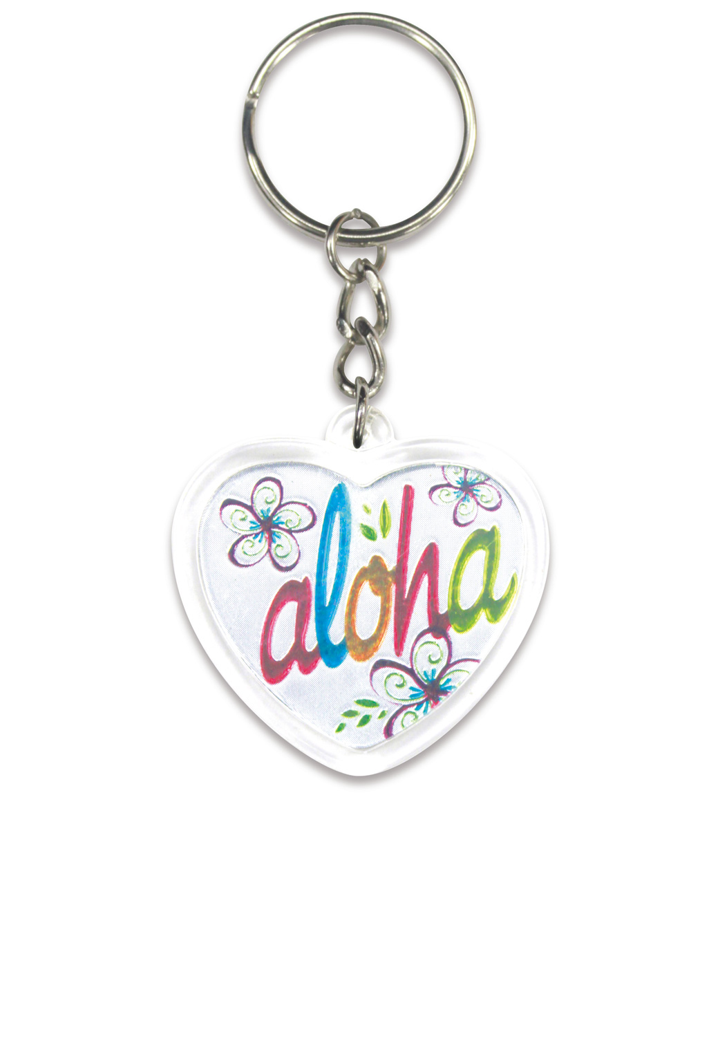 Acrylic Foil Keychain, Bold Aloha (Heart)