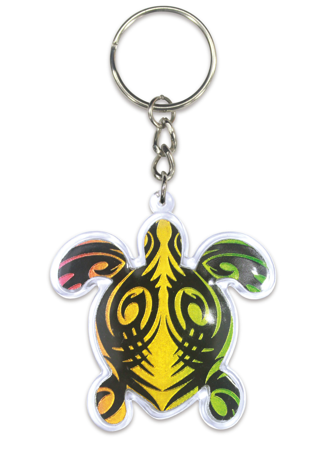 Acrylic Foil Keychain, Tribal Honu (Turtle)