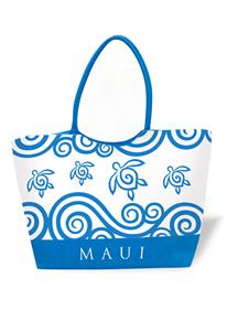 Large Beach Tote, Honu Swirl - Blue Maui