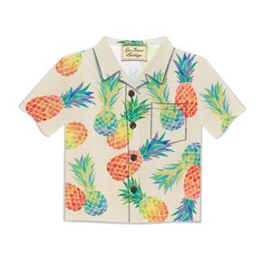 Aloha Shirt Greeting Card, Watercolor Pineapple