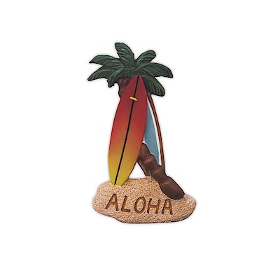 HP Polyresin Magnet, Island Surfboards - Aloha