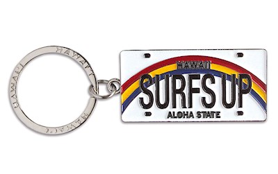 Metal License Plate Keychain, Surf's Up