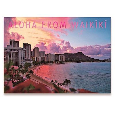 3D Lenticular 5x7 Postcard, Waikiki Sunrise