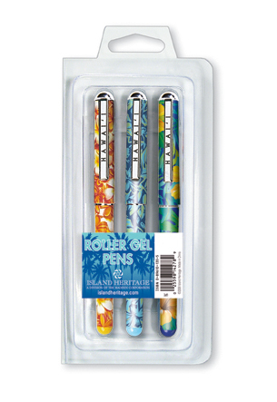 3-pk Rollerball Pens, Floral
