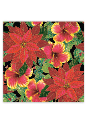 Rolled Gift Wrap, Festive Hibiscus