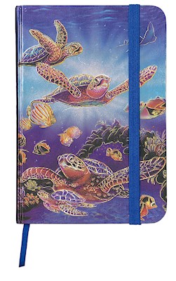 Foil Notebook w/ Elastic Band SM, Turtles in Light