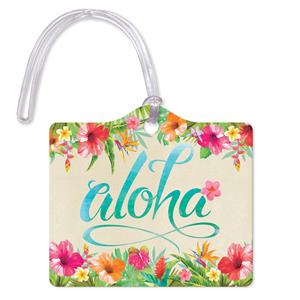 Die Cut Luggage Tag, Aloha Floral
