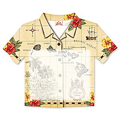 Aloha Shirt Stick'n Notes 50-sht, Isl. of HI - Tan