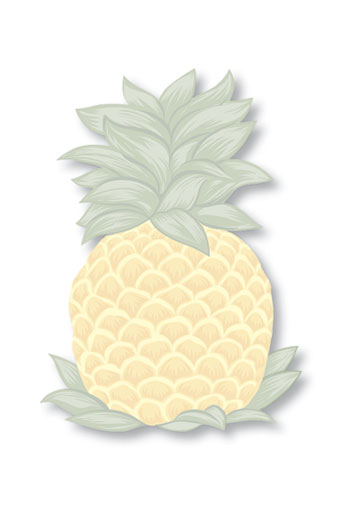 Shaped Aloha Stick'n Notes 50-sht, Pineapple