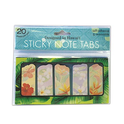 Sticky Memo Tabs 5-pk 20-sht, Island Florals
