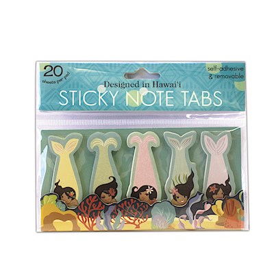 Sticky Memo Tabs 5-pk 20-sht, Island Hula Mermaids