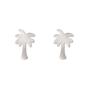 Charm Earrings 1-pr, Palm Tree - Silver