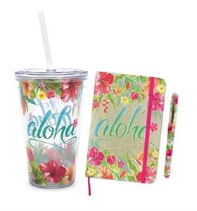 Aloha Floral Notebook & Tumbler Set