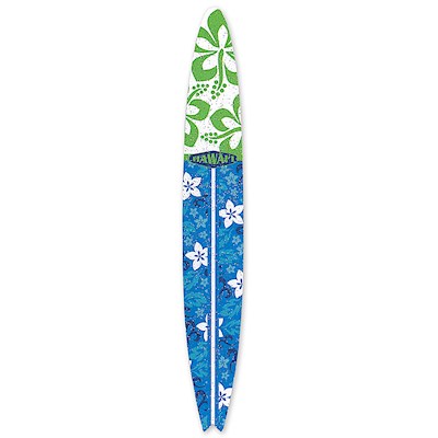 Emery Board - Surfboard, Green/Blue Floral