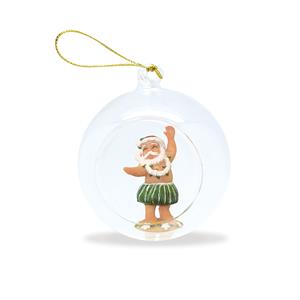 Glass Globe Ornament, Hula Santa