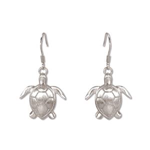Charm Earrings 1-pr, Honu - Silver