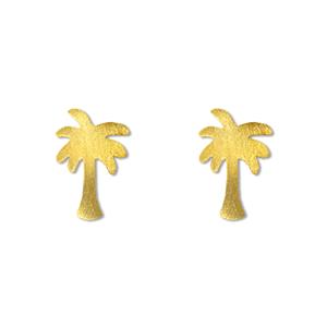 Charm Earrings 1-pr, Palm Tree - Gold