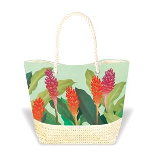 Tropical Straw Totes, Ginger Paradise