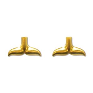Charm Earrings 1-pr, Whale Tail - Gold