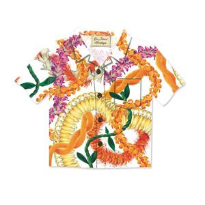 Aloha Shirt Greeting Card, Leis of Aloha