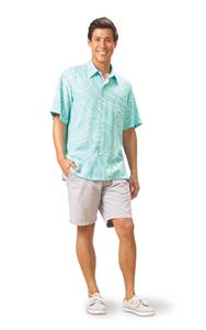 Ocean Waves Aqua/Mint Kai Mens Classic Shirt (Medium)