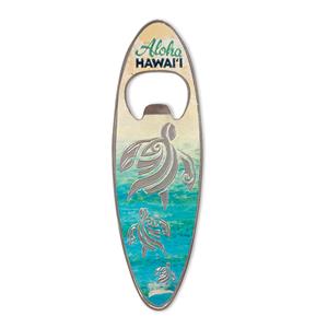 Foil Bottle Opener Magnet, Honu Makai