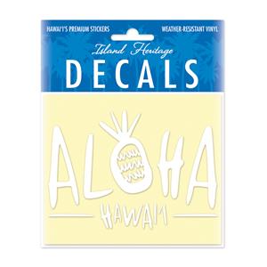Decal Small Oblong, Sweet Aloha White