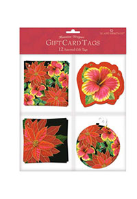 Gift Tag 12-pk, Festive Hibiscus