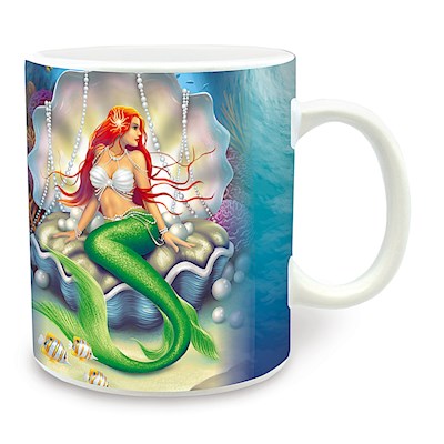 14 oz. Mug, IH Mermaids - Pearl/Coral