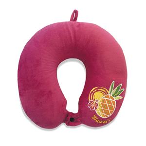 Velvet Neck Pillow, Pineapple Party – Hot Pink