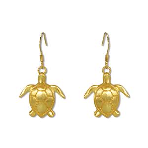 Charm Earrings 1-pr, Honu - Gold