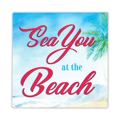 Wall Art Canvas Print 8x8, 'Sea' You at the Beach