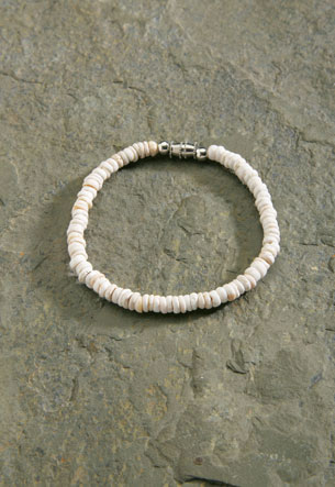 Shell Bracelet, Puka Shell - White