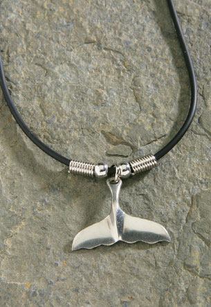 Rubber Cord, Pewter - Petite Whale Tail