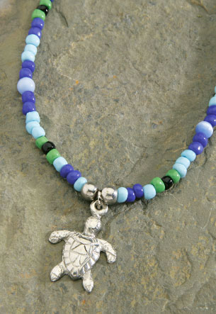 Colored Beads, Pewter - Turtle