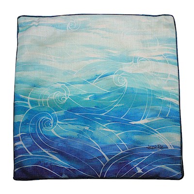 LRA Cotton Linen 18x18 Cover, Ocean Dreams