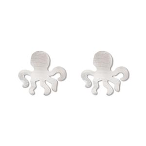 Charm Earrings 1-pr, Octopus - Silver