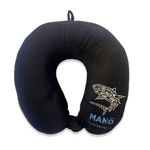 Velvet Neck Pillow, Manō Hawai‘i – Black