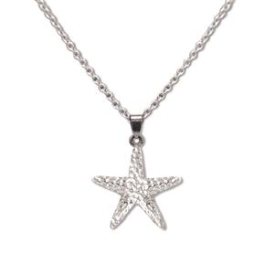 Charm Necklace, Starfish - Silver