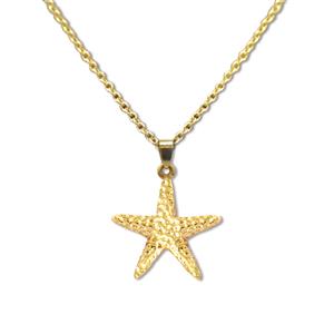 Charm Necklace, Starfish - Gold
