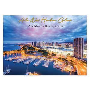 5x7 Postcard 25-Pack, Ala Wai Harbor Glow