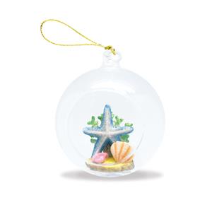 Glass Globe Ornament, Starfish